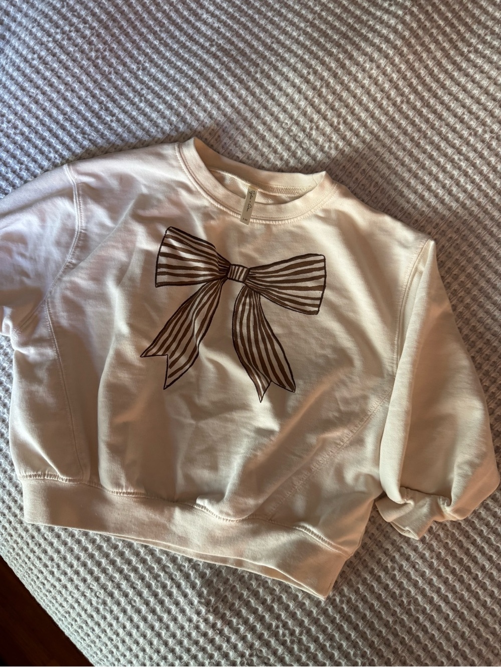 Rylee and Cru Bow Cream Crew neck Sweatshirt